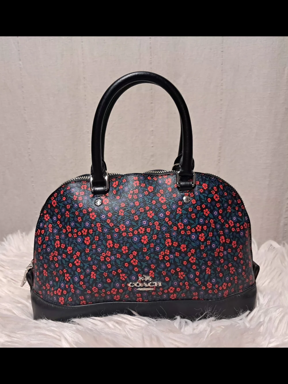 Coach Sierra Satchel in Ranch Floral Print Coated Canvas Bag